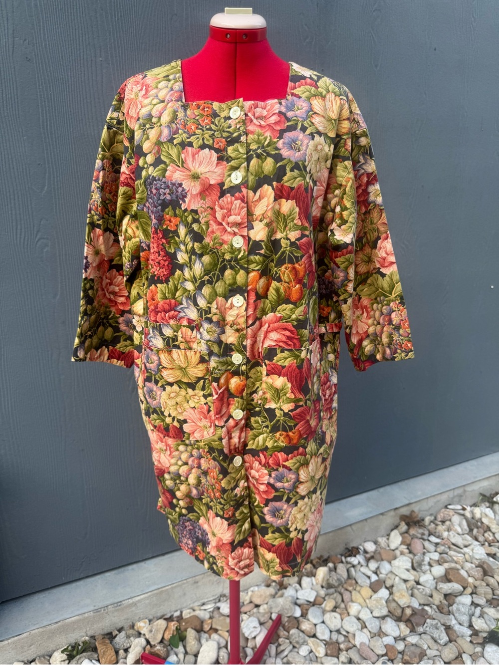 Gianna Rose 90s Floral Tapestry Utility Work Coat Size LG